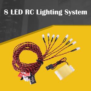 8LED 플래시 RC 라이트 키트 비행기 항공기 헬리콥터, 현실적인 시뮬레이션 조명 시스템