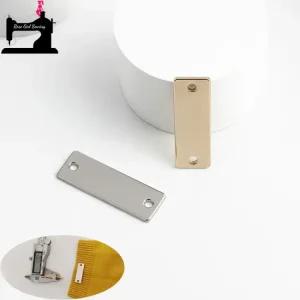 와펜 50/100P 모자 만들기위한 구멍이있는 36x12MM 금속 봉제 라벨 의류 지갑 가방 저 이름 로고 태그