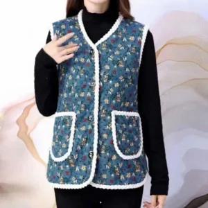 조끼 할머니 촌캉스조끼 털조끼 어머니 레트로 (46llo)