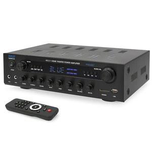 Pyle 400W 노래방 홈 시어터 리시버 - 에코 및 지연 효과가 있는 블루투스 홈 오디오 앰프, 서브우퍼 출력, USB /SD 리더, FM 라디오, 3.5mm Aux, Phono, 광학 및 동축 입력, 마이크 입력 2배