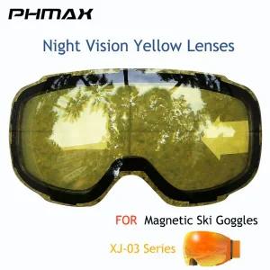 스키 스노우 보드 고글 방품 바이크 안경 PHMAX 마그네틱 렌즈 야간 투시경 노란색 김서림 방지 UV400 빠른