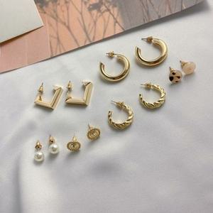 [오노마] ONM 호피 진주 링 6pcs 귀걸이 세트 ver.3