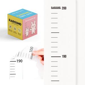 8컬러 라라운드 심플 플러스 투명 키재기 스티커 200cm 생일 답례품