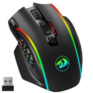 레드라곤 무선 게이밍 마우스, MMO 마우스 최대 16,000 DPI, 16개의 매크로 프로그래머블 버튼, 12개의 측면 버튼으로 충전 가능한 RGB, PC 노트북 MOBA FPS 70시간, M901P-KS