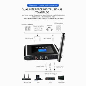 디지털-아날로그 오디오 DAC 컨버터 동축 광학 3.5MM AUX RCA 블루투스 수신기 송신기 자동차 TV PC 무선