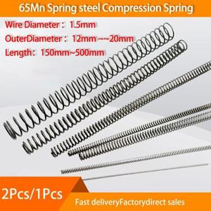 1Pcs 1.5mm 기계 코일 스프링 압축 확장 된 여분의 긴 압력 와이어 직경 OD 12mm-20mm