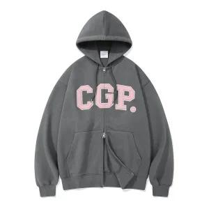 CGP 아치 로고 후드 집업_차콜 자켓 야상 패딩