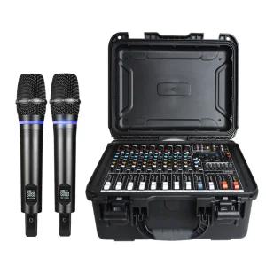 파워드믹서 대형 앰프 공연 마이크 오디오 툴박스 8 채널 1800W+1800W 오디오