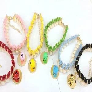 강아지 두줄 방울 목걸이 1P 반려견 이름표 팬던트 애견산책목줄