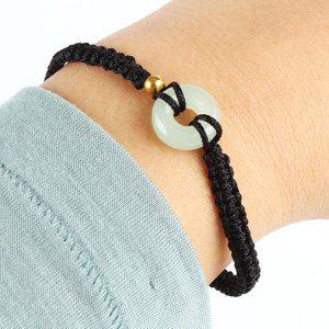 가죽 민트 실 행운 수능 팔찌 화이트 연예인