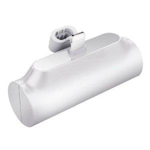 보조배터리 포켓형 5000mAh 일체형 충전기 화이트 색상 이동식 전원 장치