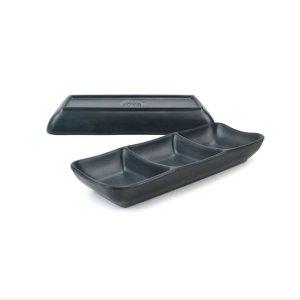 가정 업소용 멜라민 직3칸 초장양념종지 나눔반찬접시 19.4x8.2cm