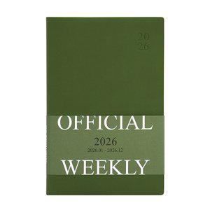 인디고 다이어리 2026 오피셜 열두달 B6 위클리 스케줄러 (날짜형 32절 주간) 업무용 (그린무스)