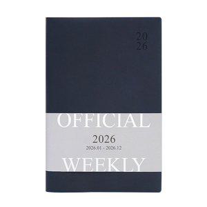 인디고 다이어리 2026 오피셜 열두달 B6 위클리 스케줄러 (날짜형 32절 주간) 업무용 (네이비)
