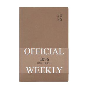 인디고 다이어리 2026 오피셜 열두달 B6 위클리 스케줄러 (날짜형 32절 주간) 업무용 (모카무스)