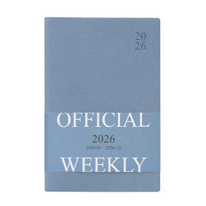 인디고 다이어리 2026 오피셜 열두달 B6 위클리 스케줄러 (날짜형 32절 주간) 업무용 (워터블루)