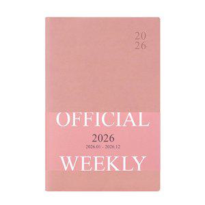인디고 다이어리 2026 오피셜 열두달 B6 위클리 스케줄러 (날짜형 32절 주간) 업무용 (핑크무스)