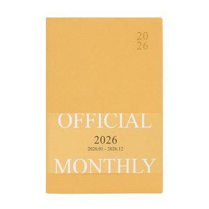인디고 다이어리 2026 오피셜 열두달 B6 먼슬리 스케줄러 (날짜형 32절 월간) 업무용 (밀키옐로우)