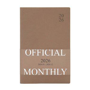 인디고 다이어리 2026 오피셜 열두달 B6 먼슬리 스케줄러 (날짜형 32절 월간) 업무용 (모카무스)