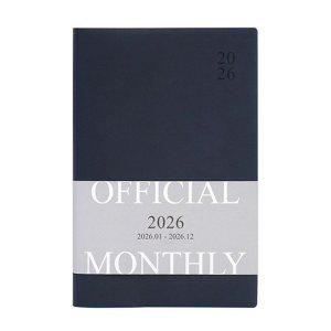 인디고 다이어리 2026 오피셜 열두달 B6 먼슬리 스케줄러 (날짜형 32절 월간) 업무용 (네이비)
