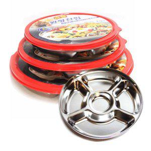 대형 스텐대형찬합 6칸밀폐용기 원형 스텐밀페찬합 반찬보관 6칸