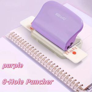 1pc 6홀 펀치, 루즈리프 북 DIY 바인딩 용품, 노트북 저널 바인딩 사무용 종이 커터-오피스