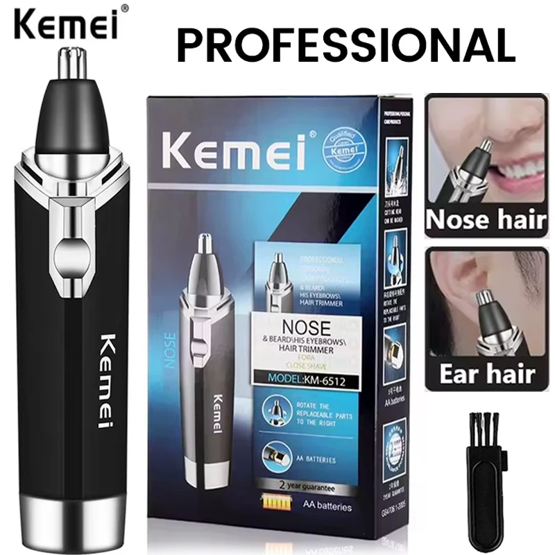 Kemei 전문 코 헤어 트리머 수염 트리머 코와 귀 청소기 제모 기계에 대한 남성 눈썹 코 트리머