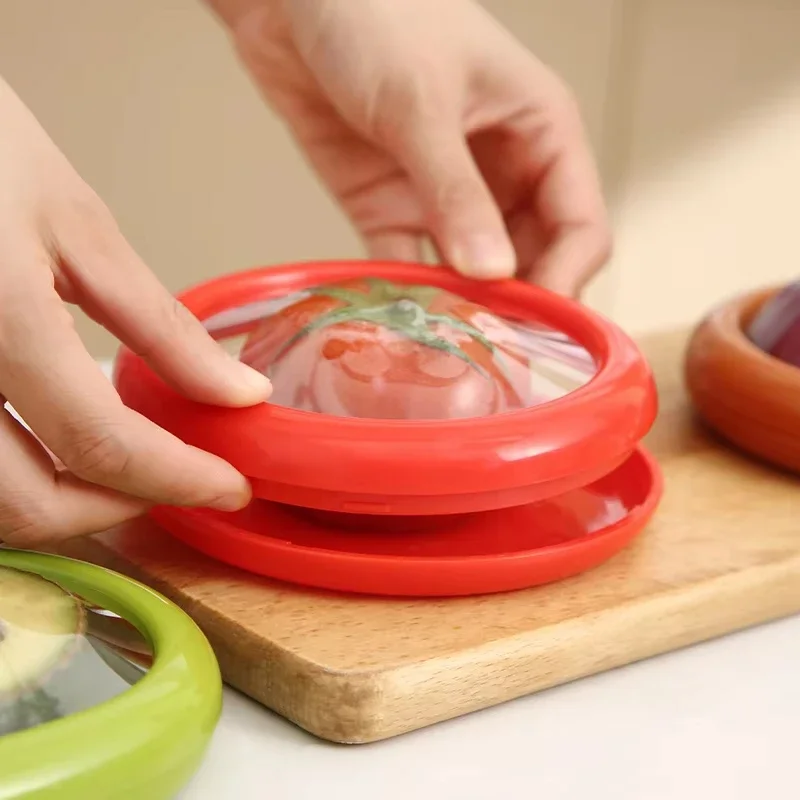 투명 필름 밀봉 과일 보존 상자, 야채 아보카도 레몬 토마토 보존 냉장 밀봉 상자