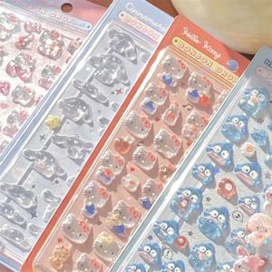 1pc Kawaii 만화 HelloKitty 멜로디 애니메이션 스티커 귀여운 Kuromi 3D 입체 DIY 수제 전화 장식 스티커 소녀 선물