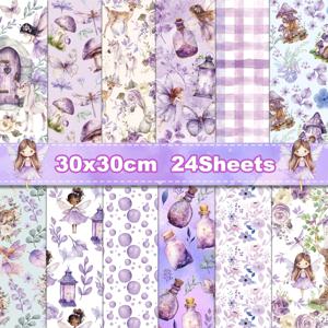 24pcs 꿈꾸는 엘프 요정 스크랩북 공예 종이 소원 병 스크랩북 아트 배경 종이 종이 접기 카드 사진 앨범 만들기