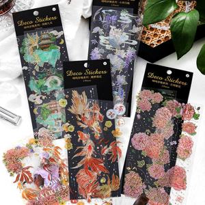 2 시트 중국 스타일 잉어 플랫 스티커 미적 저널 노트 정크 저널 용품 Diy Scrapbooking 편지지 스티커