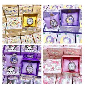 새로운 애니메이션 Sanrio 전자 시계 Kawaii Kulomi 헬로 키티 Mymelody Kuromi Cinnamoroll 어린이 시계 선물 상자 선물