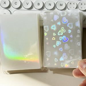 Sharkbang 50 개/몫 홀로 카드 슬리브 61x91mm 매트 하트 레이저 Kpop 홀더 엽서 필름 게임 카드 Photocard Protector