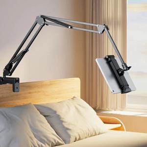 침대용 태블릿 거치대, 90cm 금속 암, 360 ° 회전 침대 태블릿 마운트, 아이패드 스탠드, 4.5 ~ 11 인치 휴대폰 태블릿 브래킷