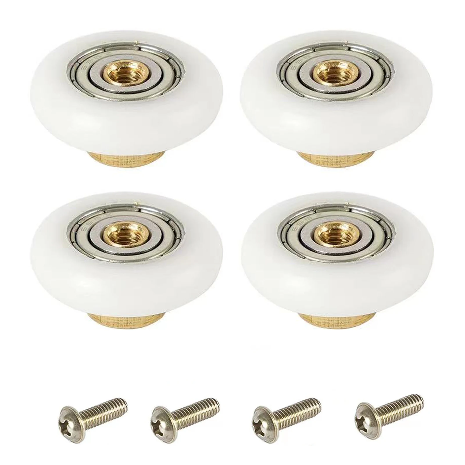 4pcs 샤워 도어 롤러 주자 바퀴 교체 부품 욕실 유리 샤워 슬라이딩 도어 (19mm -27mm)