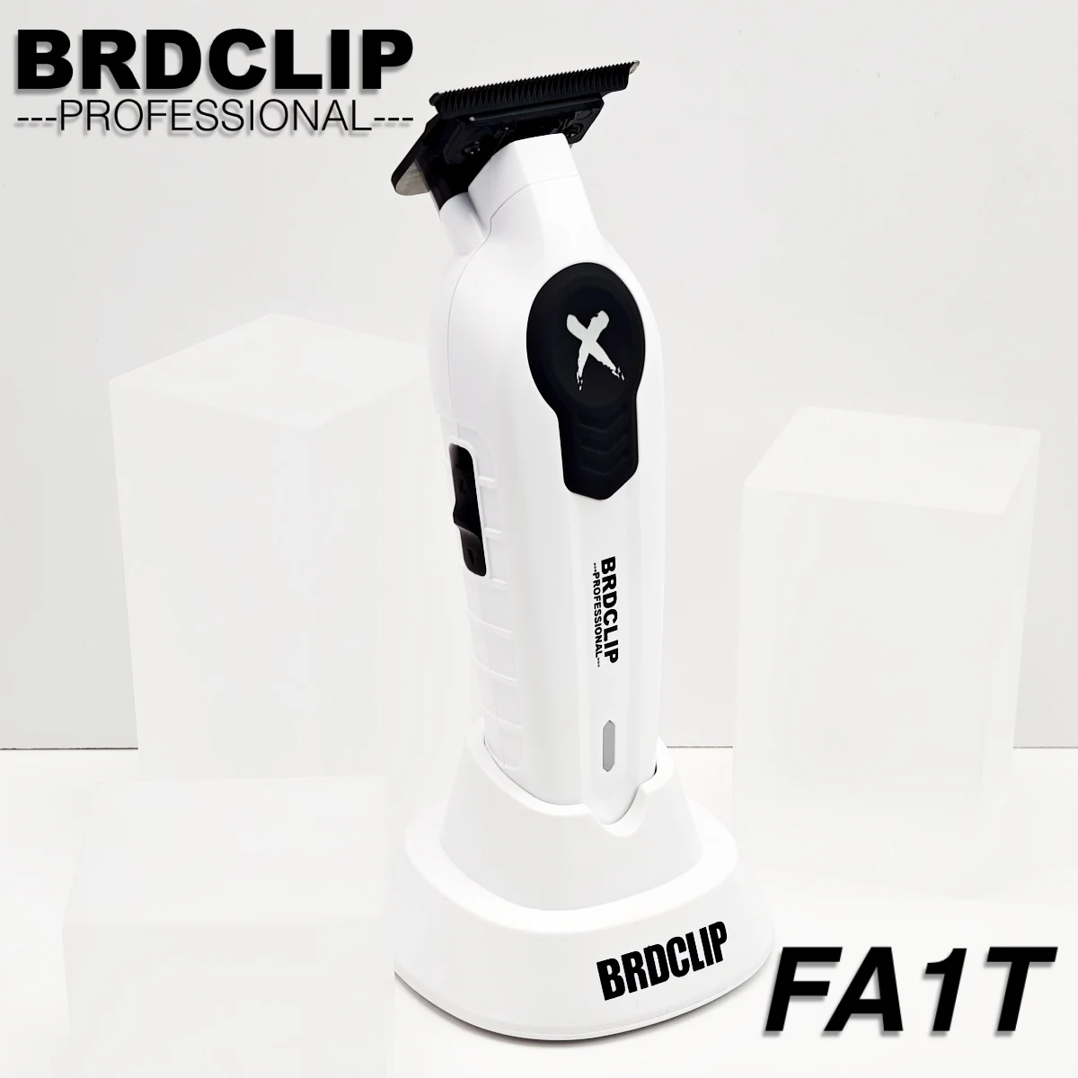 BRDCLIP X 시리즈 화이트 FA1T 7700RPM 전문 전기 헤어 트리머 헤어 클리퍼 남자 조각 DLC 블레이드 이발소 도구