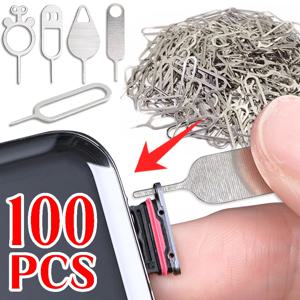 30-100pcs 범용 Sim 카드 트레이 제거 이젝트 핀 도구 아이폰/삼성/샤오미/화웨이에 대한 스테인레스 스틸 바늘 오프너 이젝터