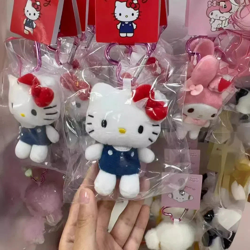 10cm Sanrio 봉제 인형 부드러운 인형 키 체인 만화 헬로 키티 플러시 가방 펜던트 액세서리 소녀 선물 어린이 장난감