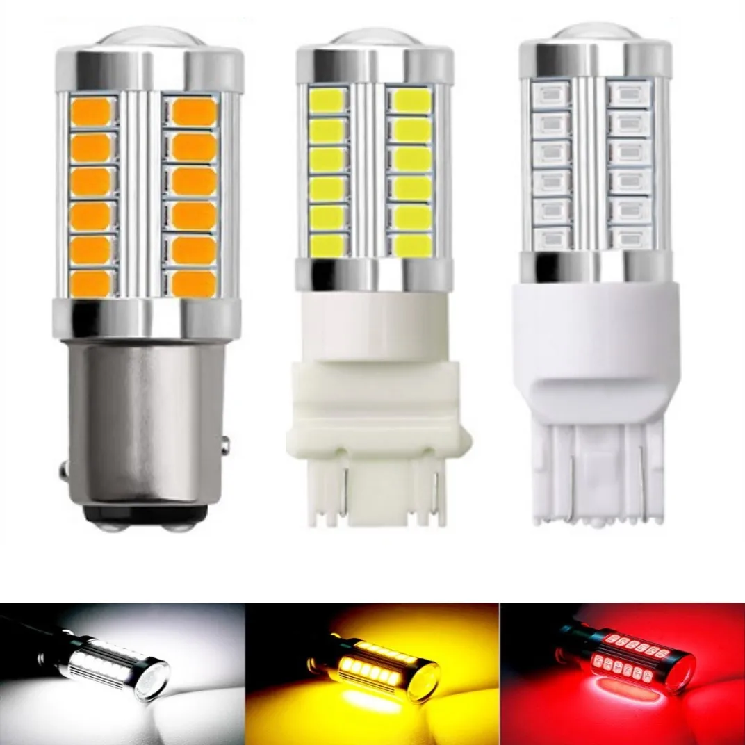 2X PY21W P21/5W 1156 Ba15s 1157 Bay15d 3156 3157 7440 7443 자동차 LED 전구 방향 지시등 흰색 브레이크 역방향 주차 램프 12V