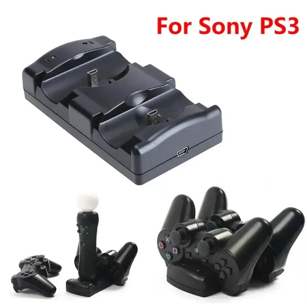 USB 고속 충전 도크 PS3/PS3 이동 컨트롤러 용 수직 충전기 스테이션 Sony Playstation 3 게임 패드 용 듀얼 충전기 도크