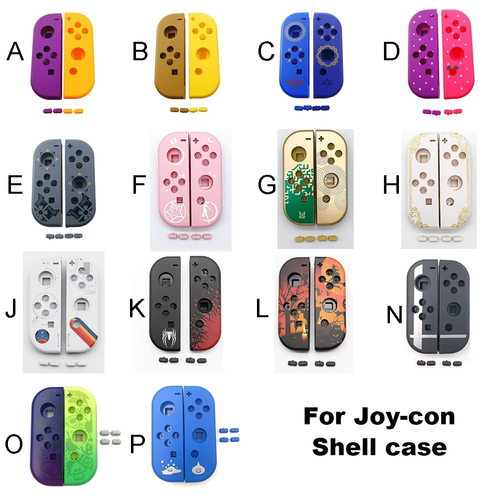 Nintend Switch NS NXJoy-Con JoyCon 컨트롤러 용 중간 프레임 쉘 하우징 케이스 플라스틱 커버가있는 만화 패턴 전면 후면
