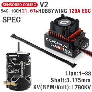 Hobbywing 10BL120 120A G2 ESC FANTOM 540 ICON V2 13.5T 17.5T 21.5T 모터 센서 브러시리스 콤보 1/10 드리프트 RC 자동차용