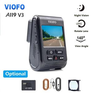 VIOFO A119 V3 2K 차량용 블랙박스 슈퍼 야간 투시 쿼드 HD 대시 카메라 주차 모드 G센서 회전 렌즈 2560 * 1600P GPS CPL 옵션