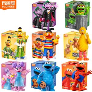 오리지널 Blokees 세서미 스트리트 액션 피규어 빌딩 블록 ERNIE BERT OSCAR THE GROUCH ELMO 애니메이션 모델 인형 어린이 장난감 선물