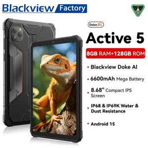2025년형 Blackview Active 5 8.68인치 견고한 태블릿 PC Unisoc T615 옥타코어 8GB+128GB 전화 스마트폰 6600mAh 태블릿 안드로이드 15