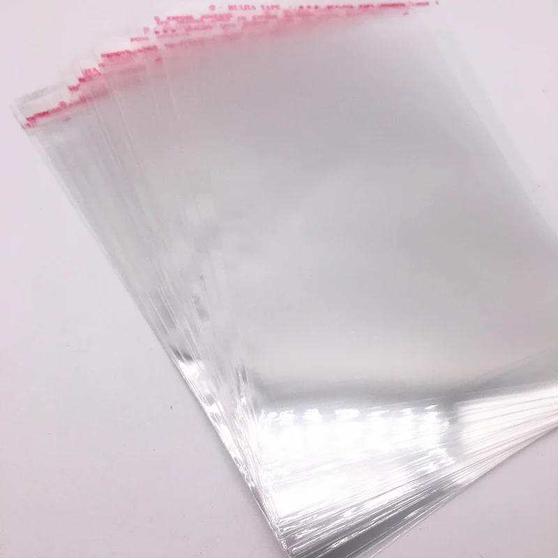 100pcs 5x7,6x9,7x11,8x13,9x16,10x18cm Resealable 폴리 가방 투명 Opp 비닐 봉투 자기 접착 인감 보석 만들기 가방