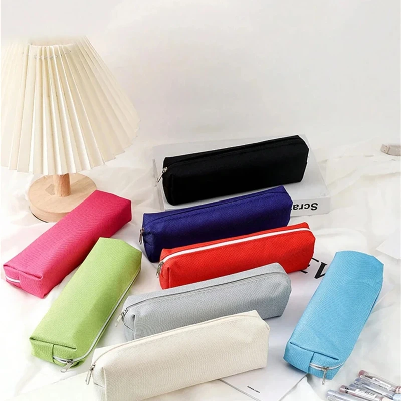 간단한 연필 케이스 학교 용품 연필 케이스 Estuche Escolar 솔리드 컬러 학교 문구 Kalemlik Trousse 연필 파우치-LJX