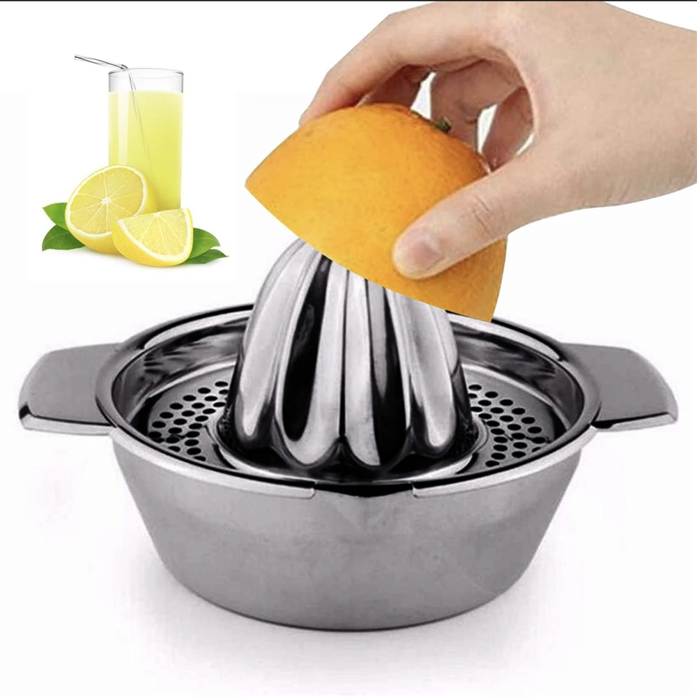 수동 레몬 오렌지 과일 Juicer 스테인레스 스틸 주방 액세서리 내구성 감귤류 생 주스 메이커 휴대용 크리 에이 티브 압착기