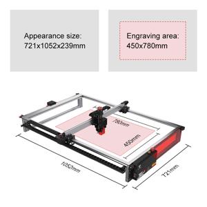 TWOTREES TS2 레이저 조각 크기 780x450mm 확장 키트 레이저 조각 기계 업그레이드 키트 DIY 확장 키트 알루미늄 프레임
