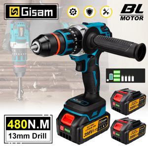 18V 13mm 480NM 브러시리스 전기 충격 드릴 무선 드릴 전기 스크루 드라이버 Makita 18V 배터리 용 DIY 드라이버 전동 공구
